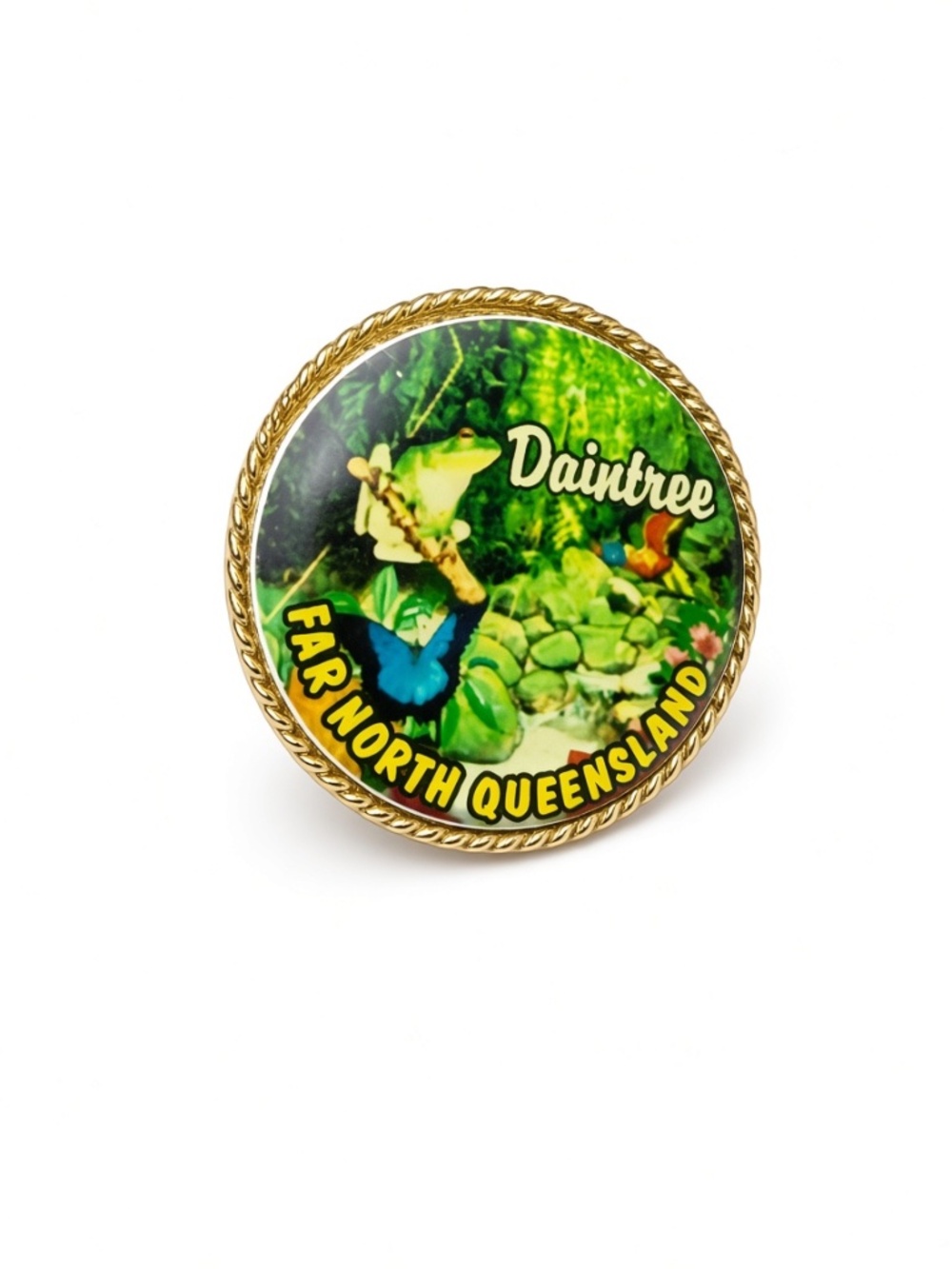 Vintage Daintree Far North Queensland Australia Rainforest Souvenir Lapel Pin –